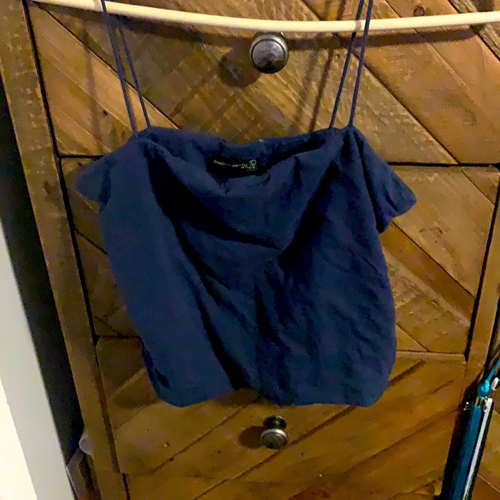 Popular 21, navy blue tank, Large